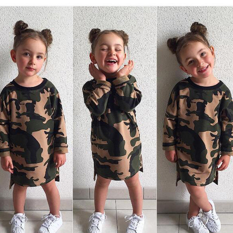 Girls' camouflage Dress/Long Shirt