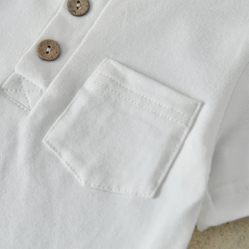 Boys Summer Clothes Short Sleeve T-Shirt with Elastic Waist Shorts