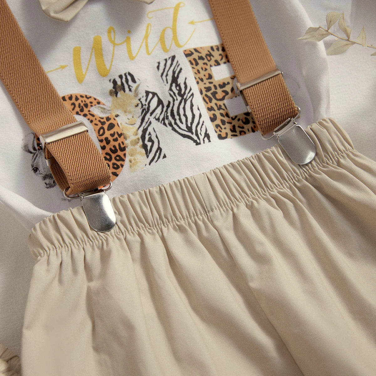 1st Birthday Baby Boy Outfit Animal Print