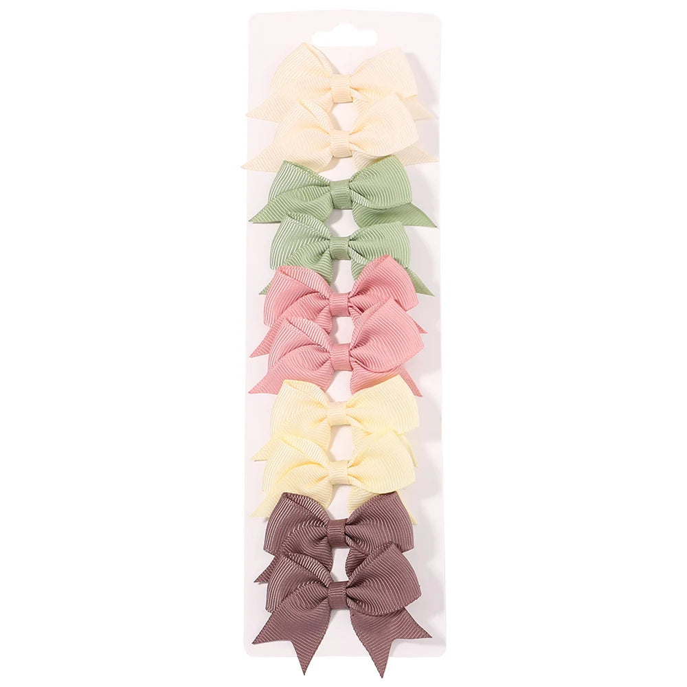 10PCS Kids Ribbon Bow Hair Clips – Baby Girls Barrettes