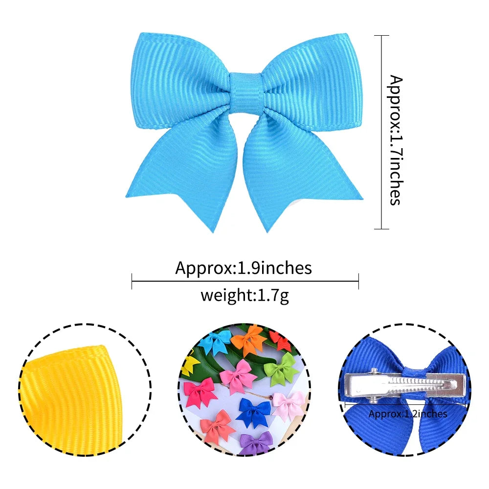 10PCS Kids Ribbon Bow Hair Clips – Baby Girls Barrettes