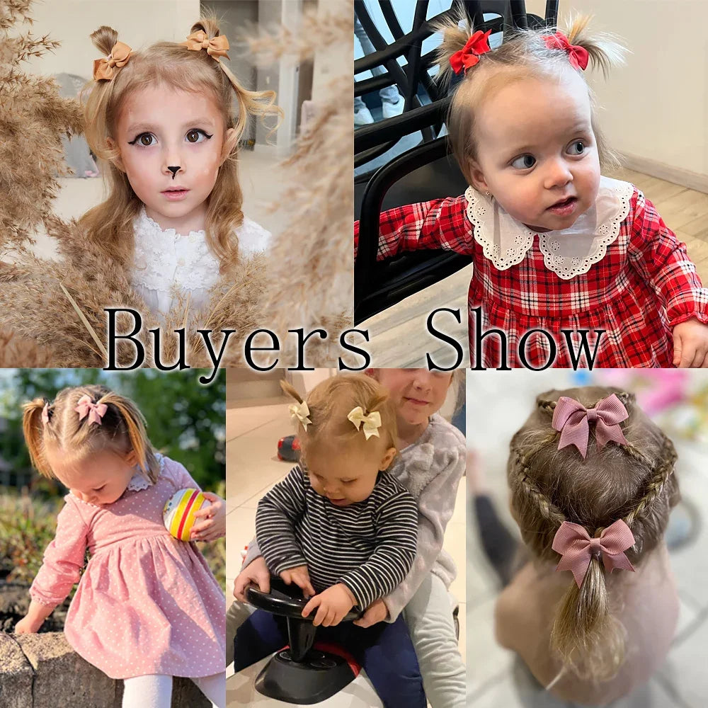 10PCS Kids Ribbon Bow Hair Clips – Baby Girls Barrettes