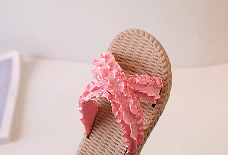 Girls Summer Princess Slippers – Flat Sandals for Kids, Casual Outdoor Shoes