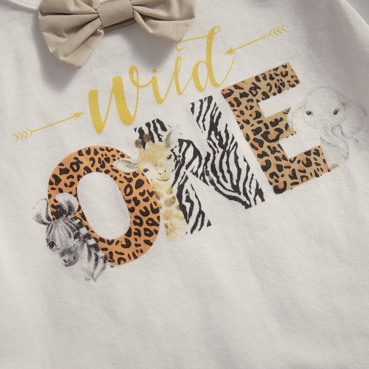1st Birthday Baby Boy Outfit Animal Print