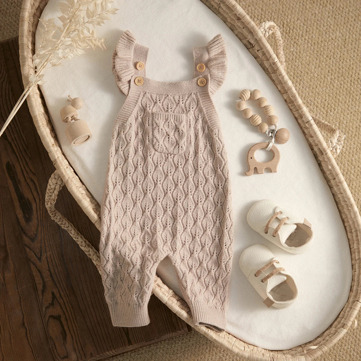 Baby Girl Knit Jumpsuit | Soft & Stylish Infant Romper
