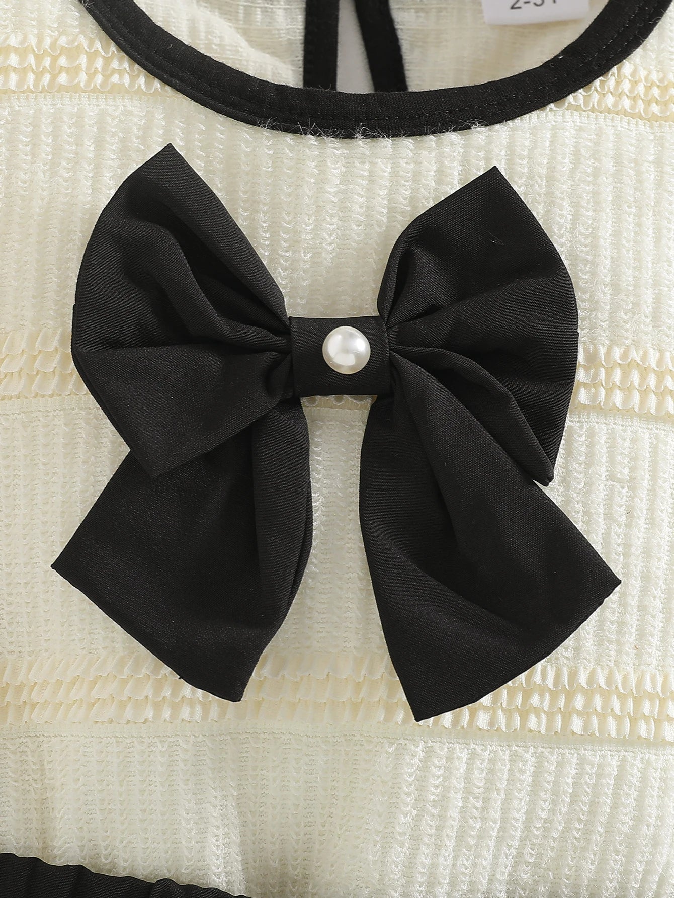 2PCS Puff Sleeve Bow Blouse & Shorts Set