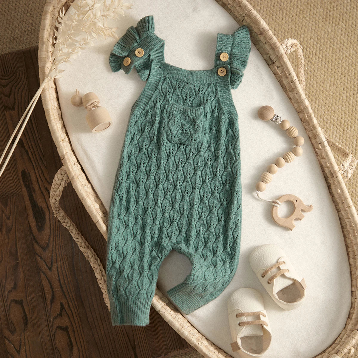 Baby Girl Knit Jumpsuit | Soft & Stylish Infant Romper