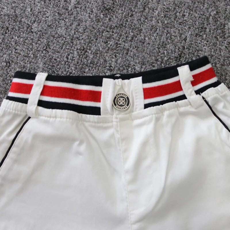Summer Boys Striped Shirt with White Short