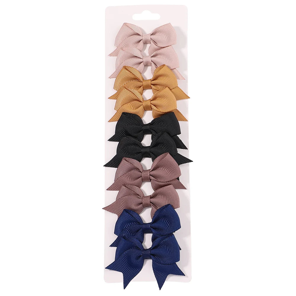 10PCS Kids Ribbon Bow Hair Clips – Baby Girls Barrettes