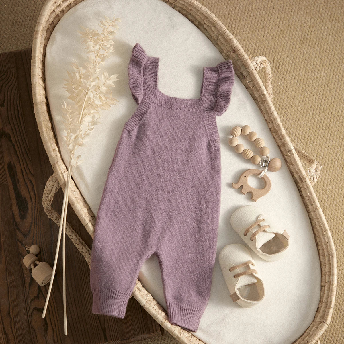 Baby Girl Knit Jumpsuit | Soft & Stylish Infant Romper