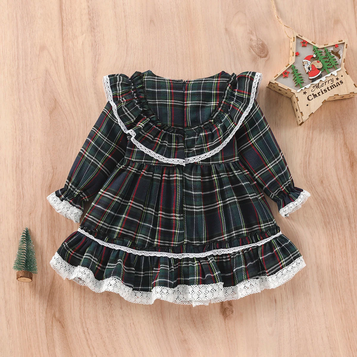 Christmas Dress Plaid with Bow