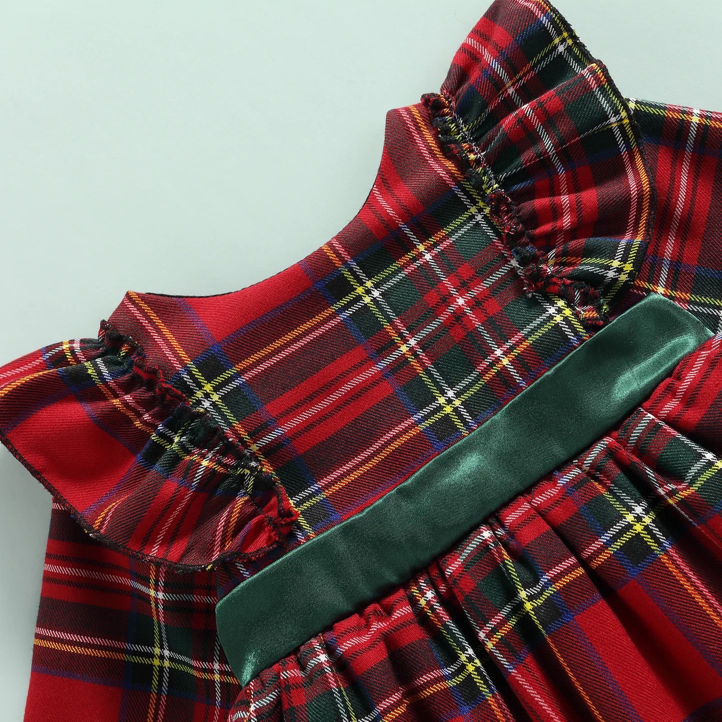 Christmas Dress Plaid with Bow