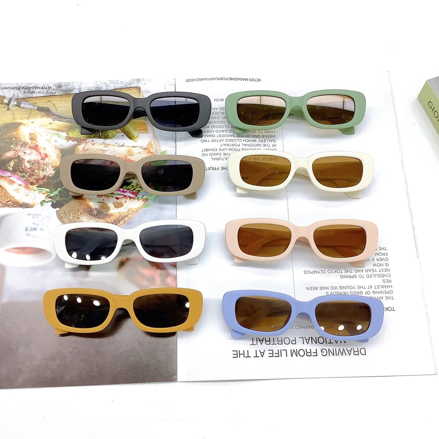 Kids Vintage Rectangle Sunglasses – UV400 Retro Eyewear for Girls & Boys