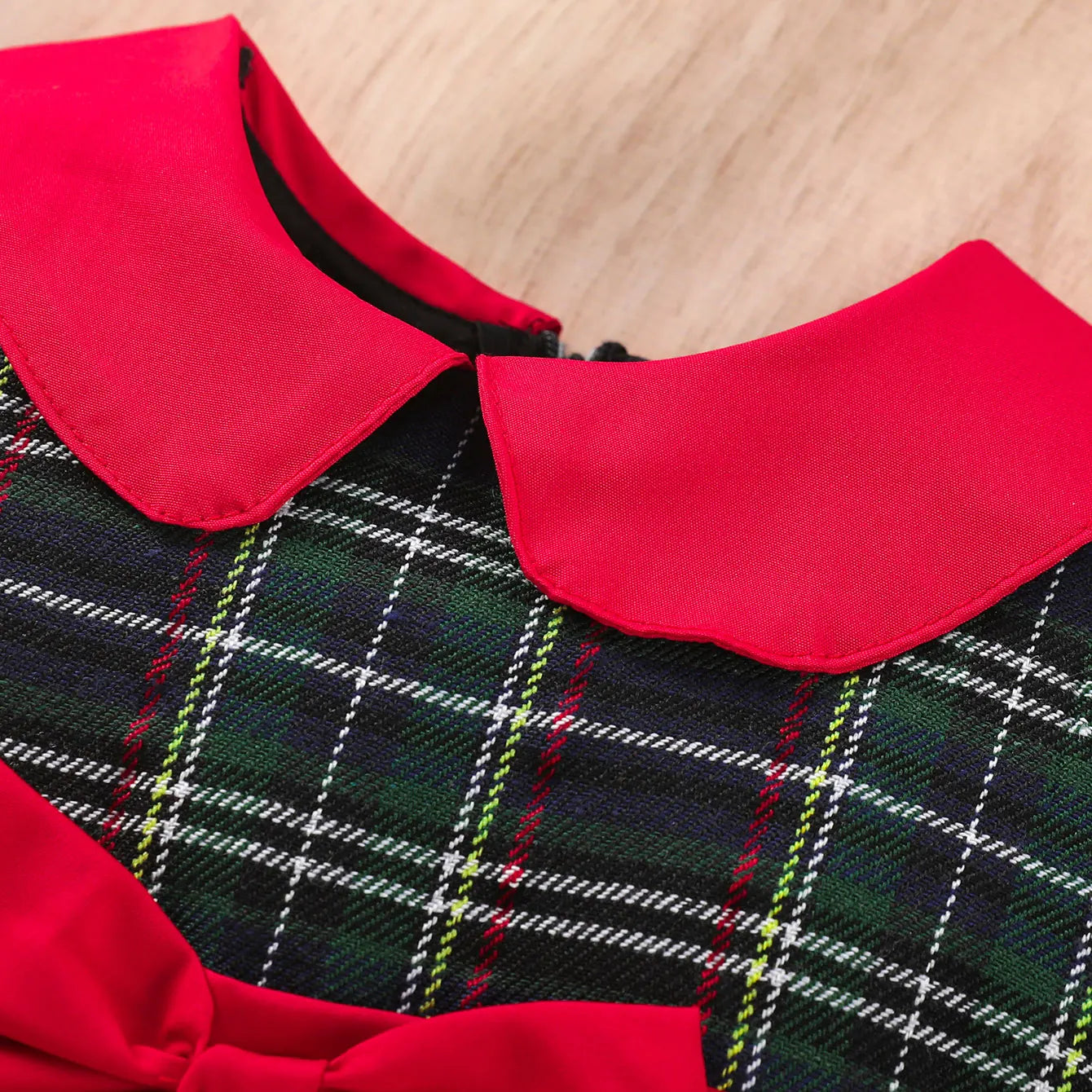 Christmas Dress Plaid with Bow