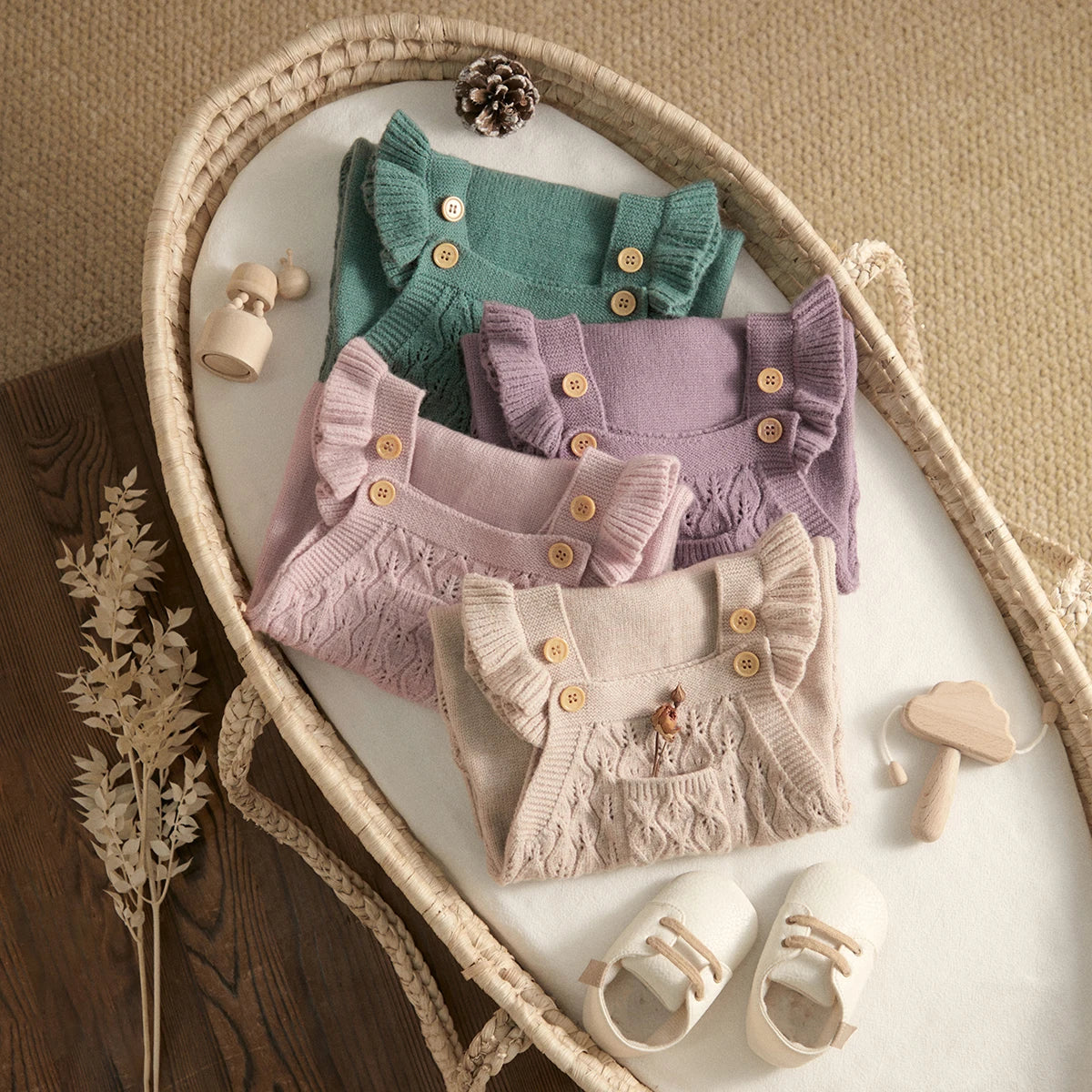 Baby Girl Knit Jumpsuit | Soft & Stylish Infant Romper