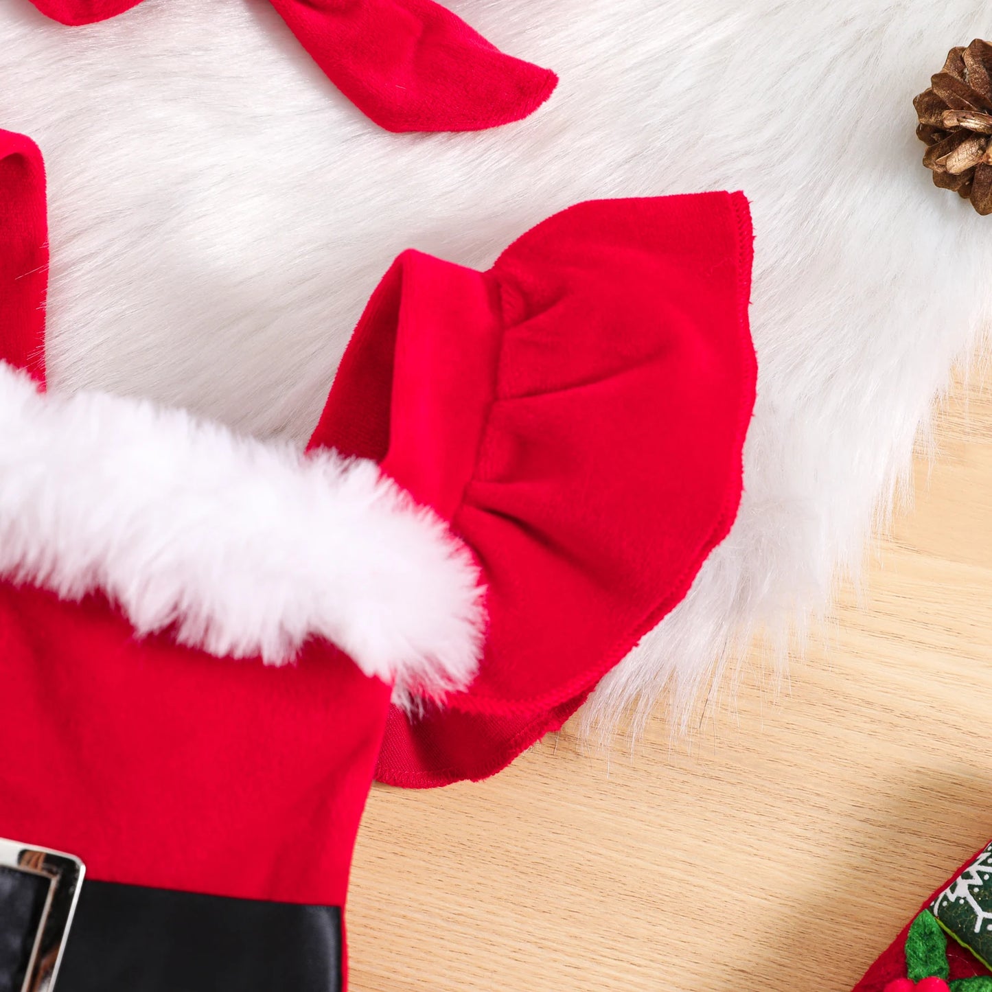 Christmas Baby Girls Velvet Dress + Hairband
