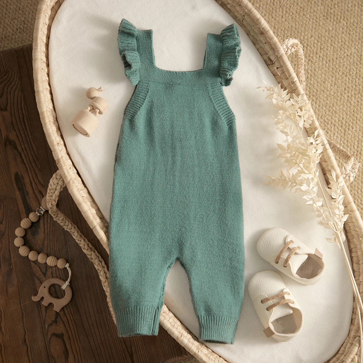 Baby Girl Knit Jumpsuit | Soft & Stylish Infant Romper