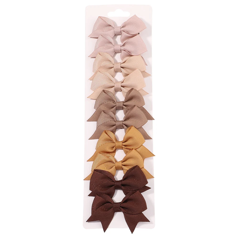 10PCS Kids Ribbon Bow Hair Clips – Baby Girls Barrettes