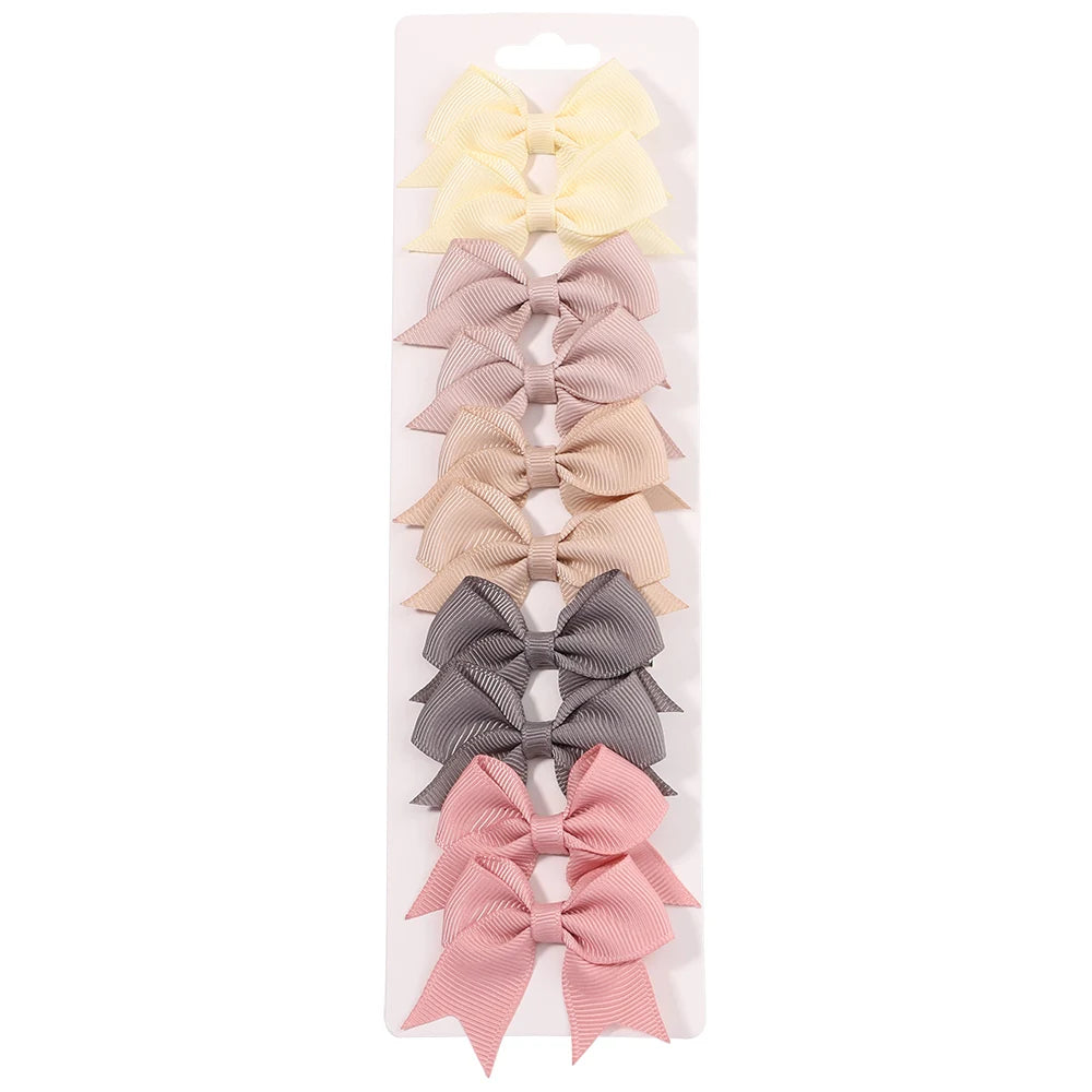 10PCS Kids Ribbon Bow Hair Clips – Baby Girls Barrettes