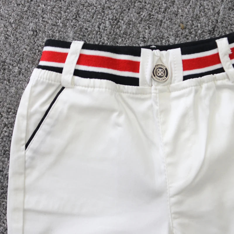 Summer Boys Striped Shirt with White Short