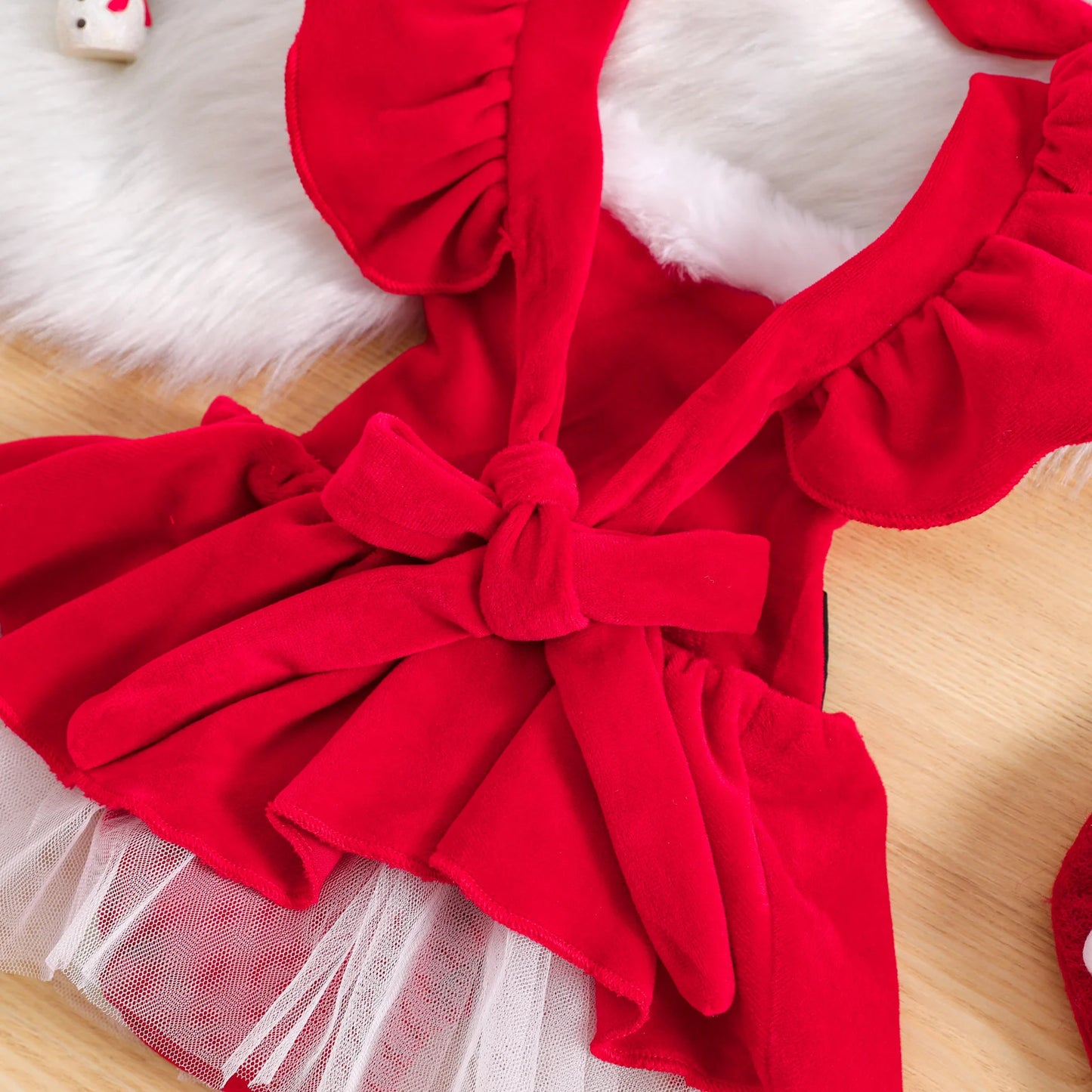 Christmas Baby Girls Velvet Dress + Hairband