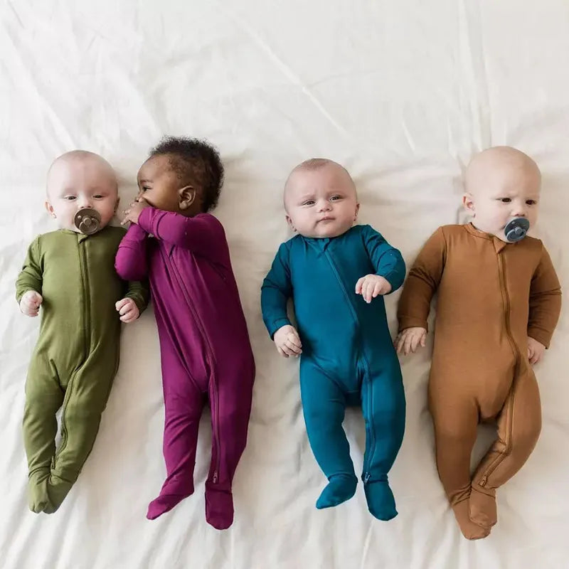 Bamboo Fiber Footed Sleepwear with Zipper