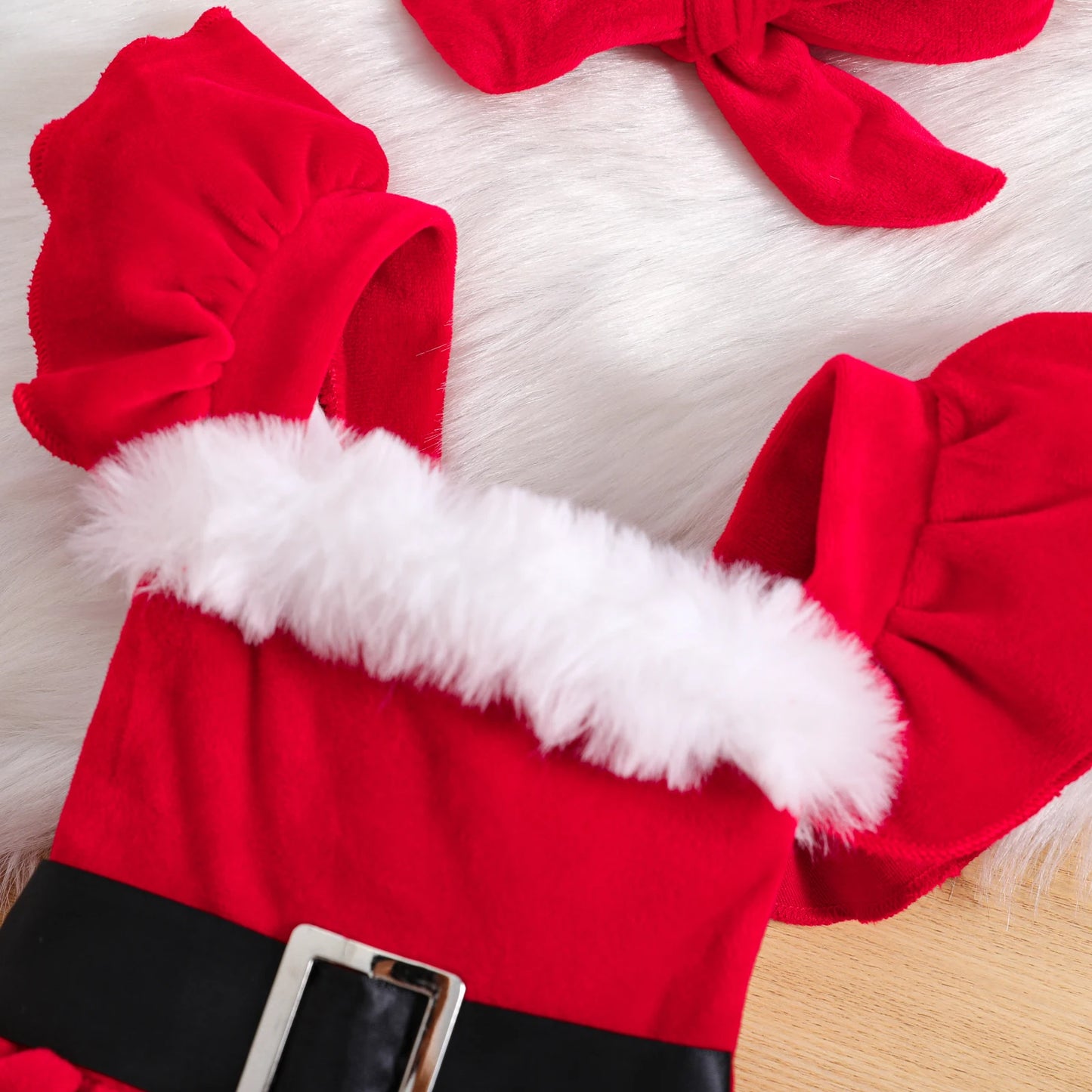 Christmas Baby Girls Velvet Dress + Hairband