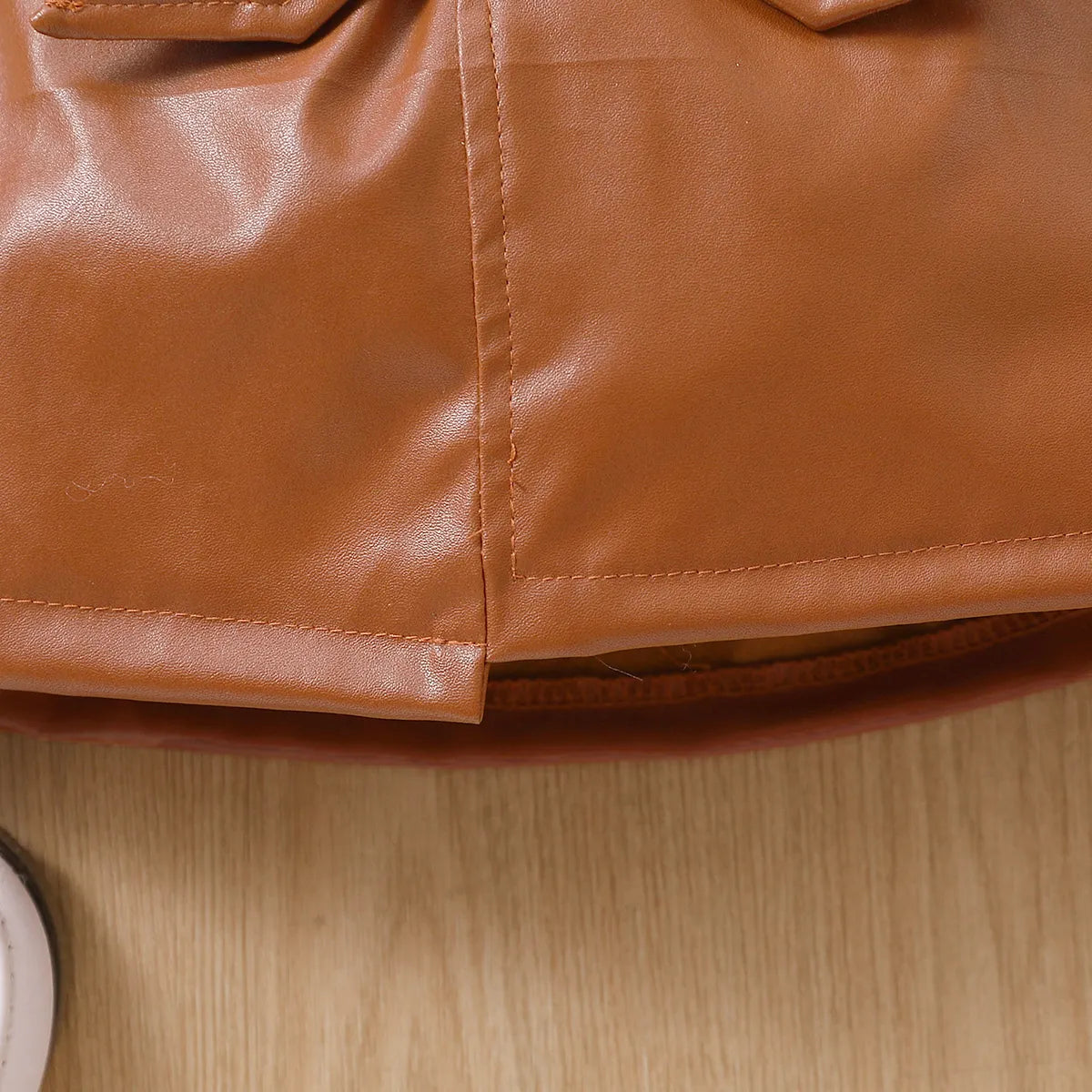 Fall collection Leather Skirt with Fur Tops