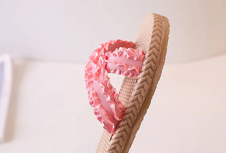 Girls Summer Princess Slippers – Flat Sandals for Kids, Casual Outdoor Shoes