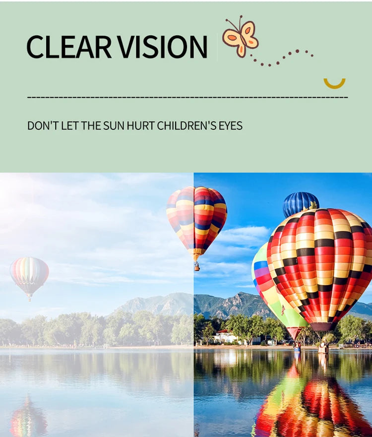 Kids Square Frame Polarized Sunglasses – UV400 Sun Protection for Boys & Girls