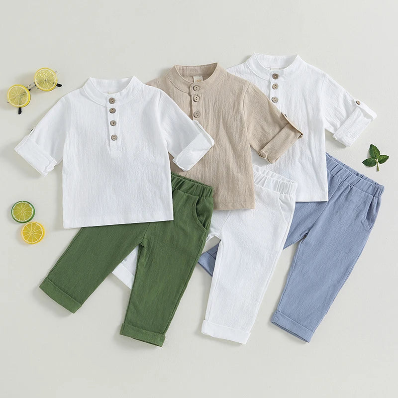 Boys Summer Linen 2pcs Outfit
