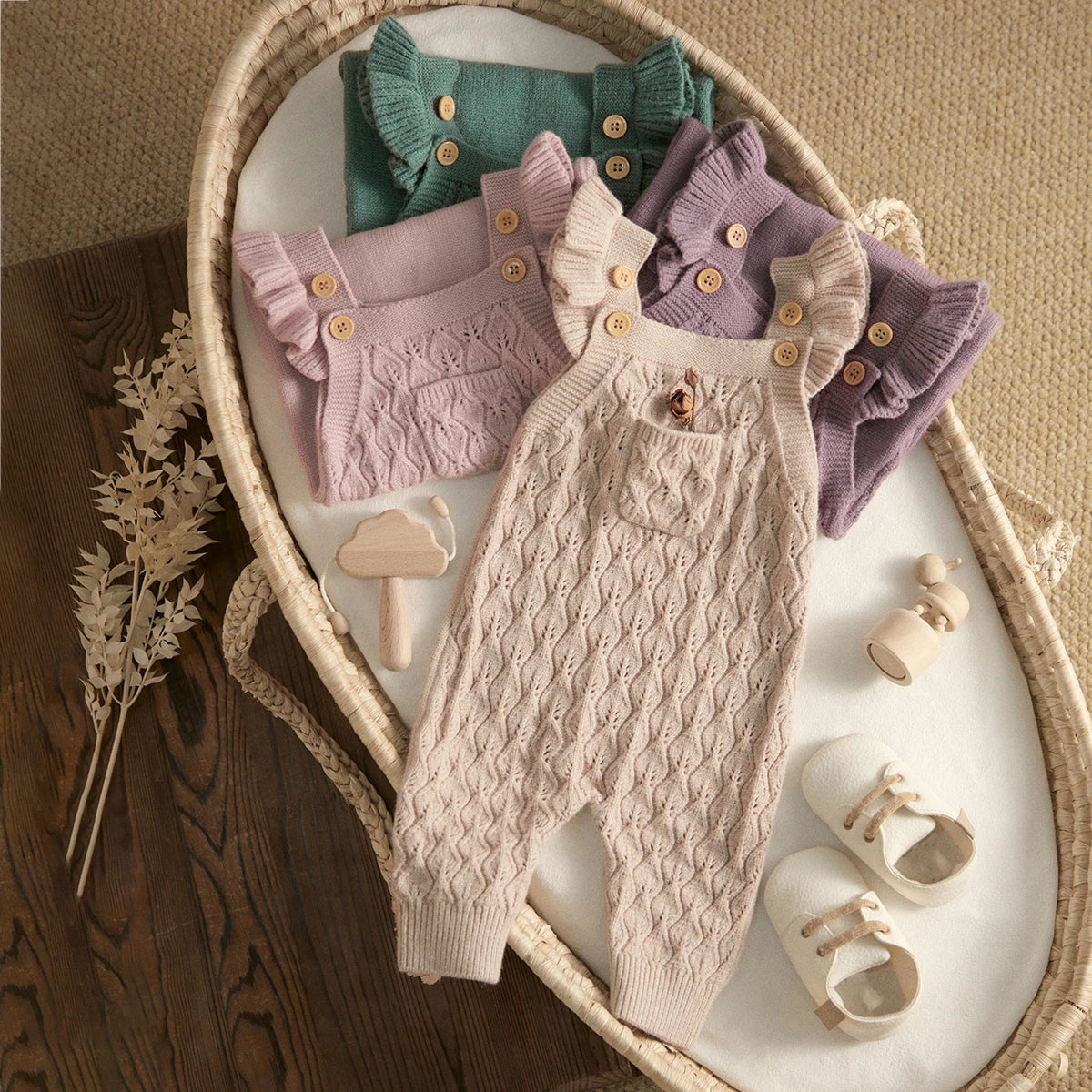 Baby Girl Knit Jumpsuit | Soft & Stylish Infant Romper