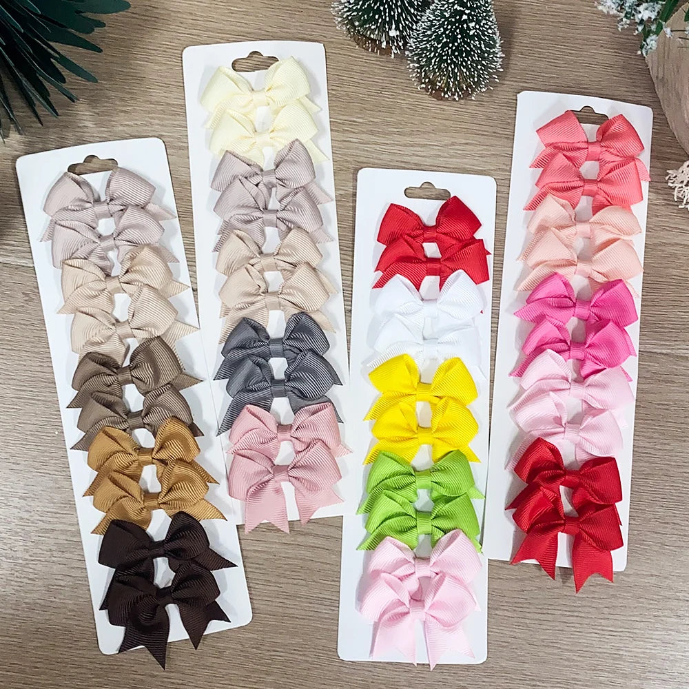 10PCS Kids Ribbon Bow Hair Clips – Baby Girls Barrettes