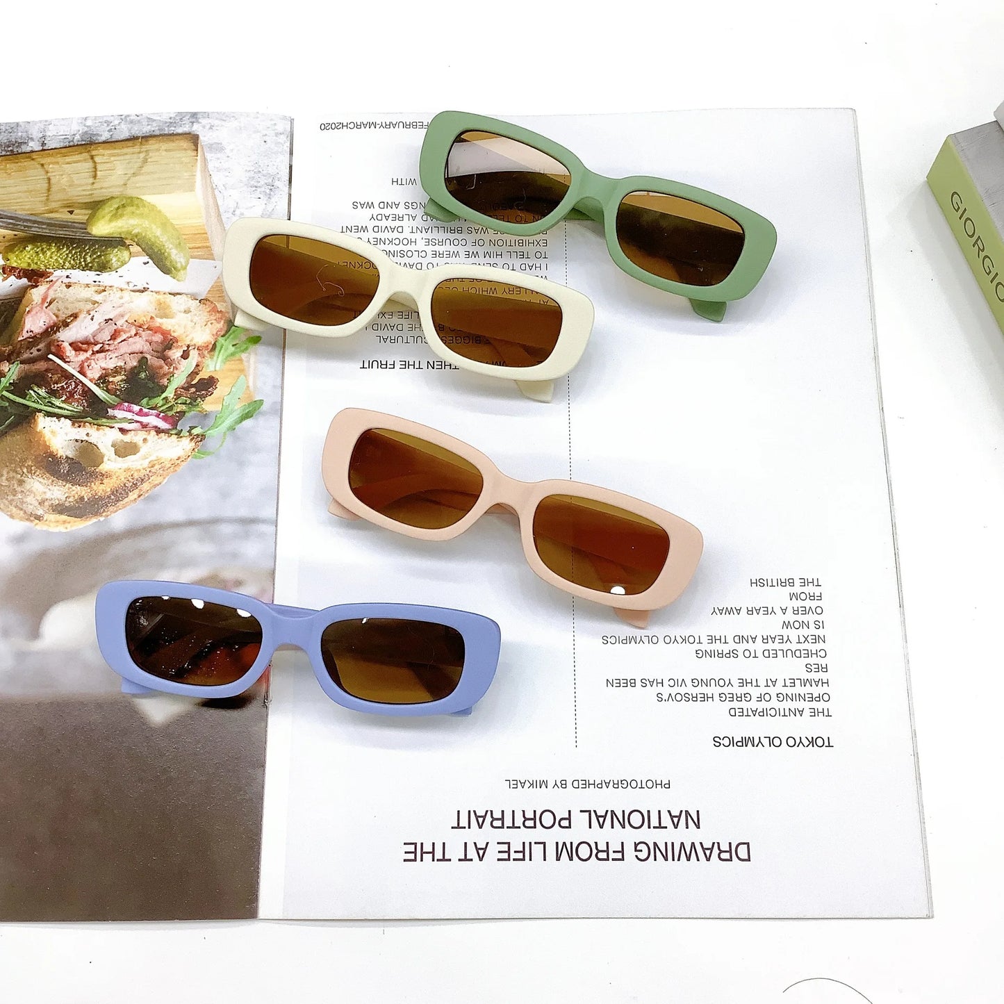 Kids Vintage Rectangle Sunglasses – UV400 Retro Eyewear for Girls & Boys