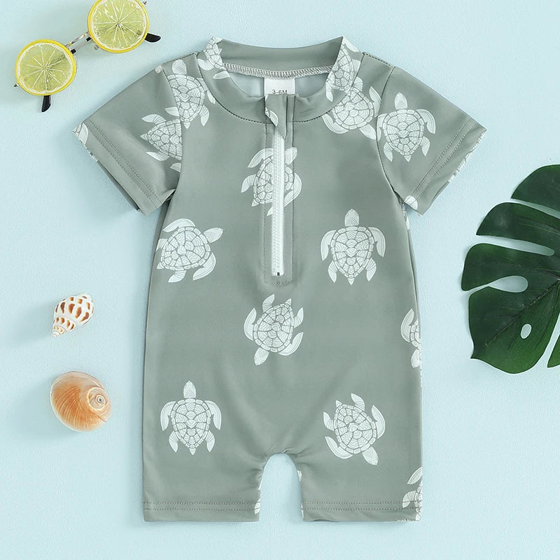 Turtle Print Baby and Toddler Swimsuit
