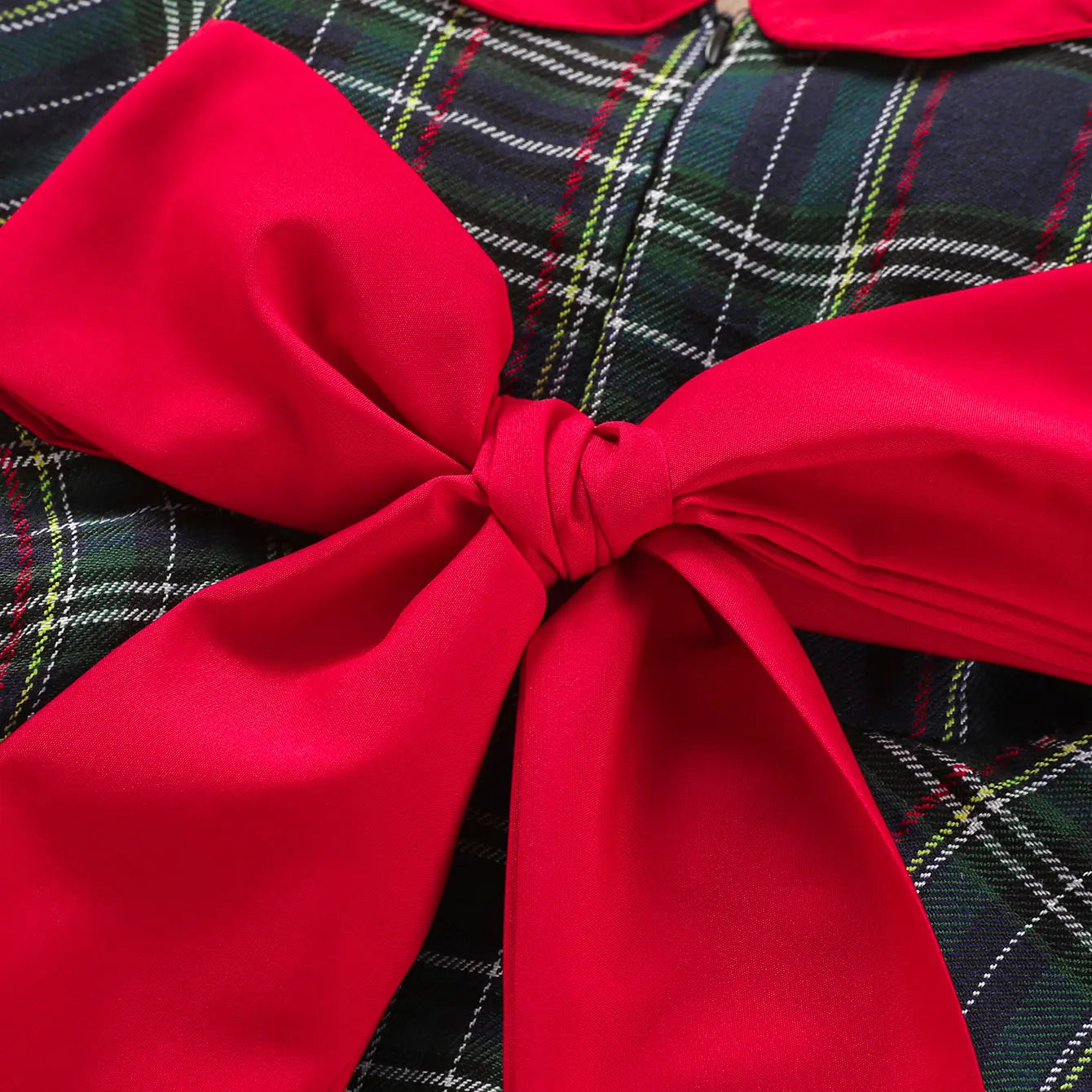 Christmas Dress Plaid with Bow