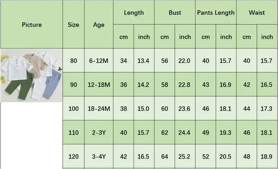 Boys Summer Linen 2pcs Outfit