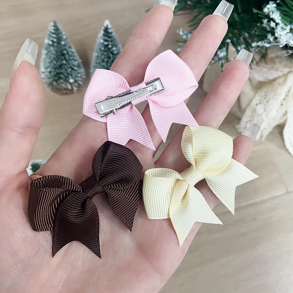 10PCS Kids Ribbon Bow Hair Clips – Baby Girls Barrettes