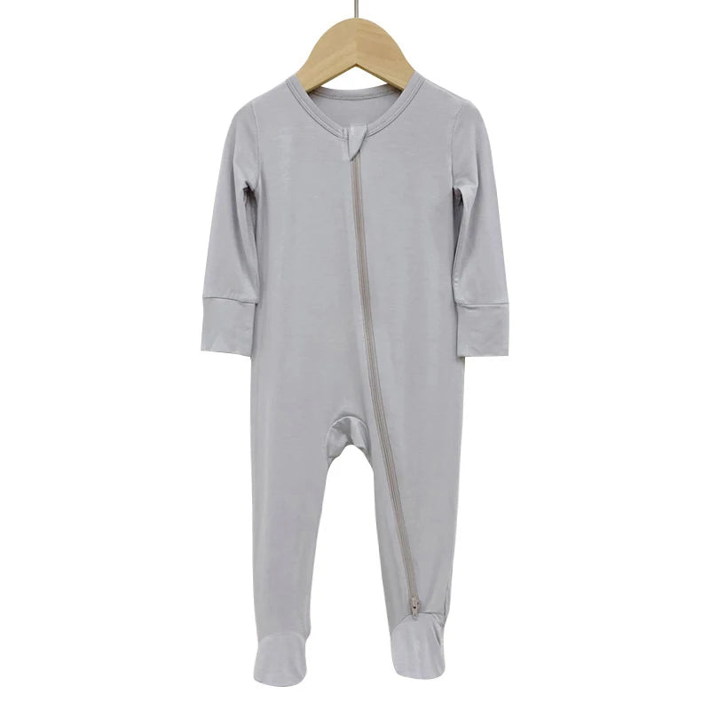 Bamboo Fiber Footed Sleepwear with Zipper
