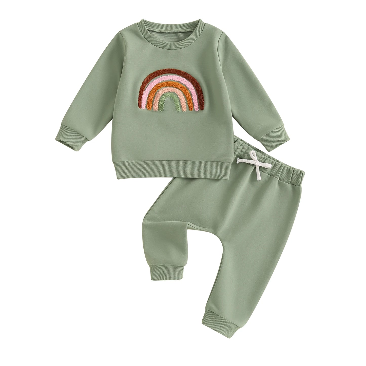 Rainbow Toddler Unisex Fall Top & Pants Outfit