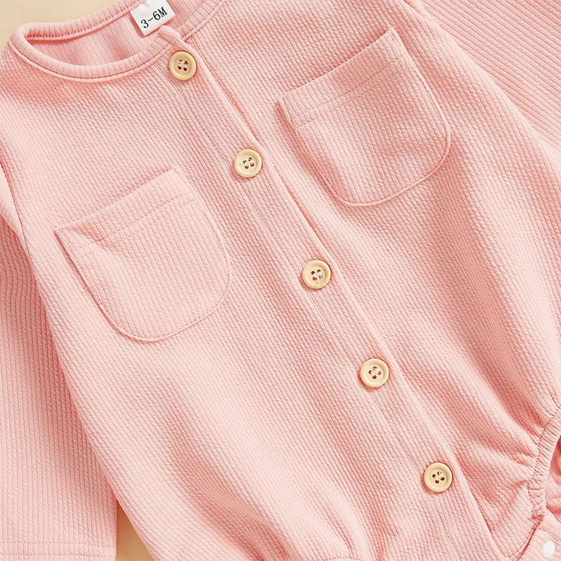 Long Sleeve Unisex Jumpsuit with Buttons