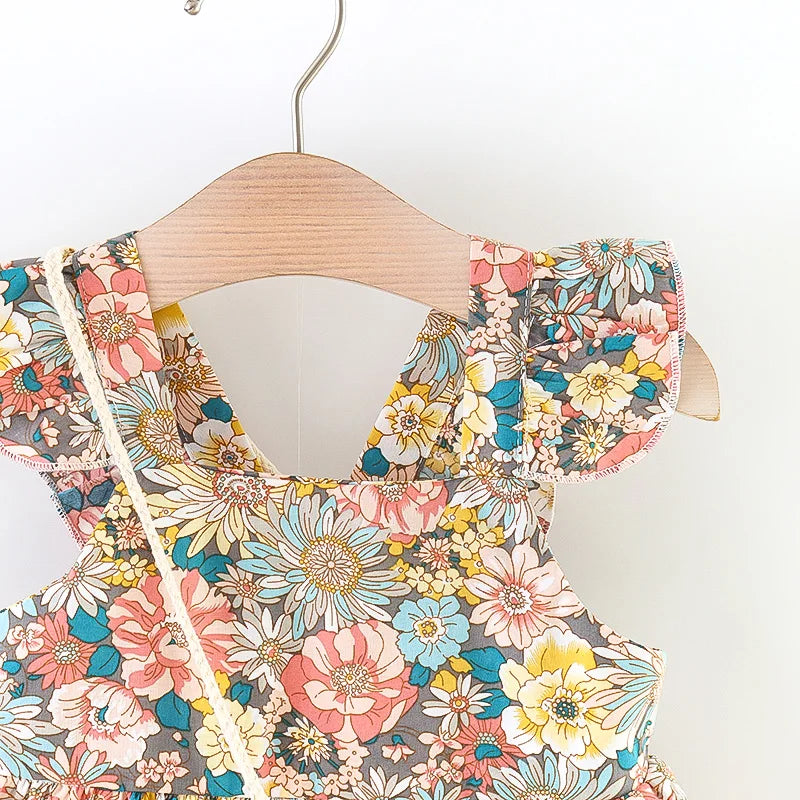 Floral Summer Dress with Cross bag