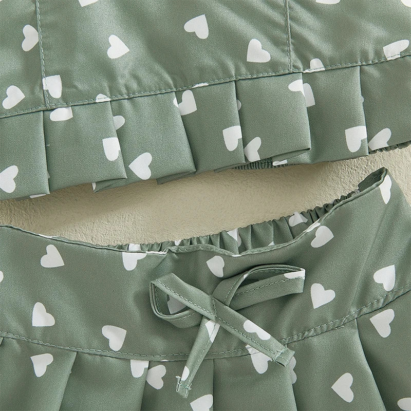 Baby Girls Cherry/Heart Outfit | 2PCS Skirt Set