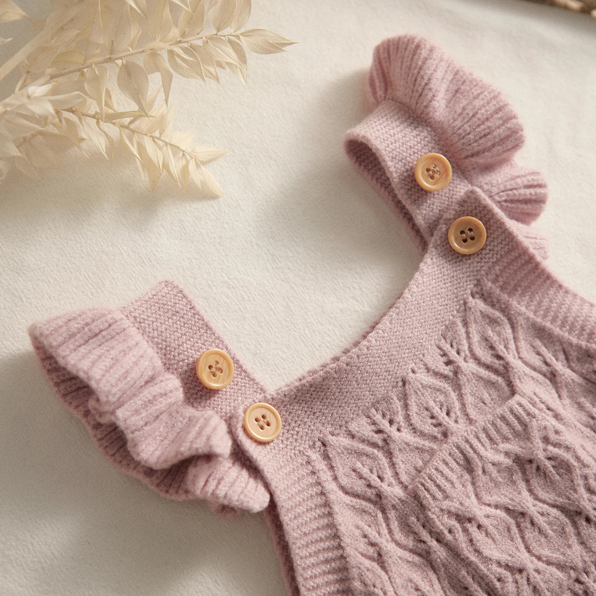 Baby Girl Knit Jumpsuit | Soft & Stylish Infant Romper