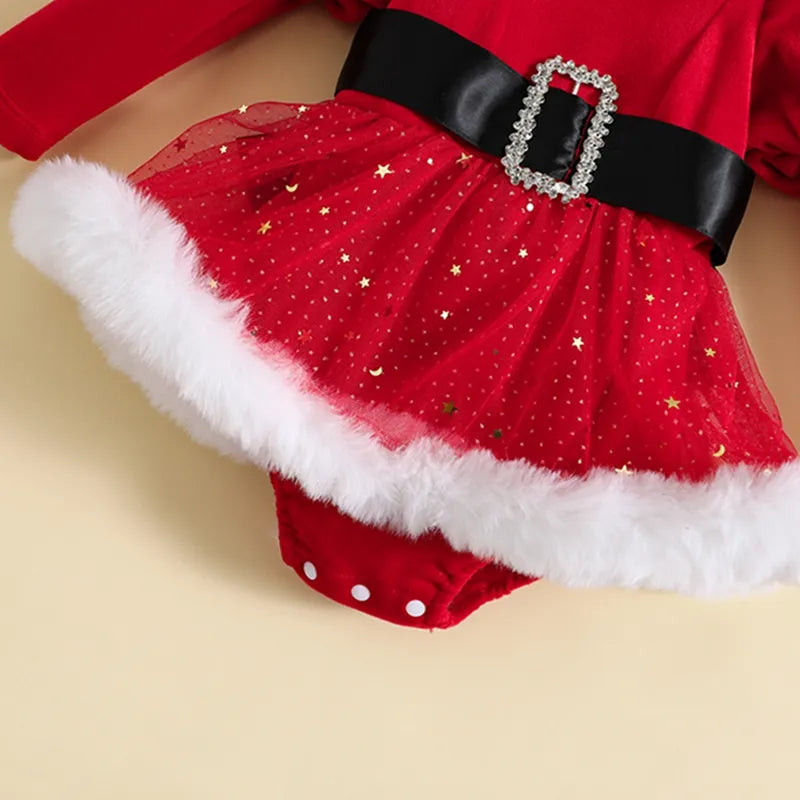 Baby Girls Christmas Shinning Stars Romper Dress