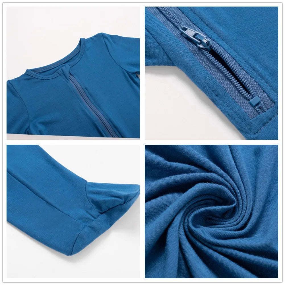 Bamboo Fiber Footed Sleepwear with Zipper