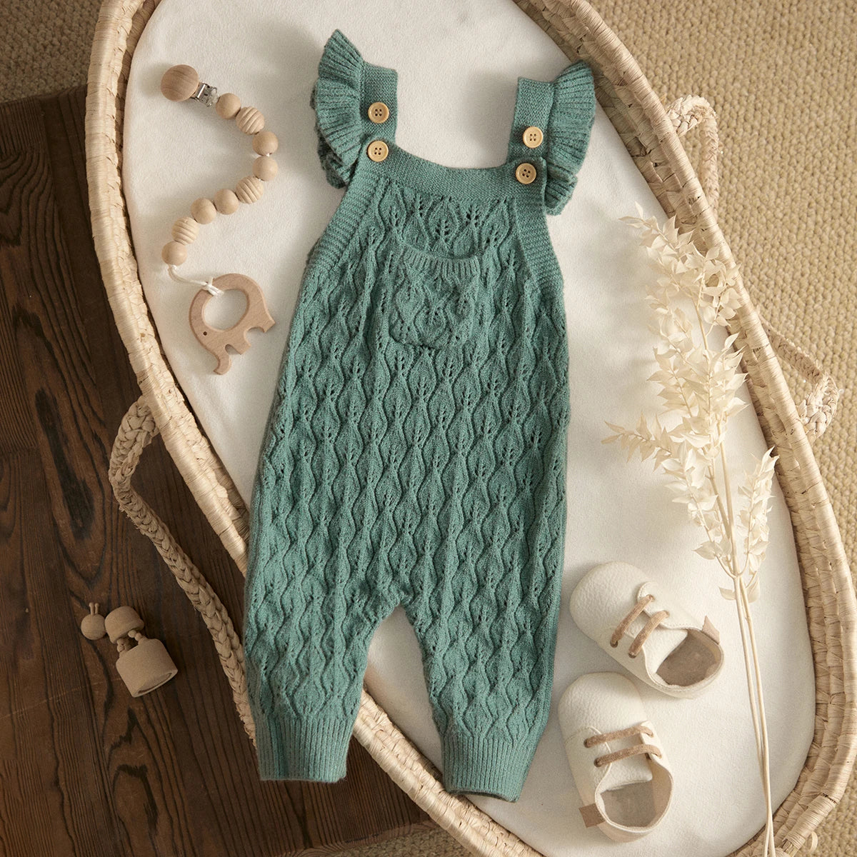 Baby Girl Knit Jumpsuit | Soft & Stylish Infant Romper