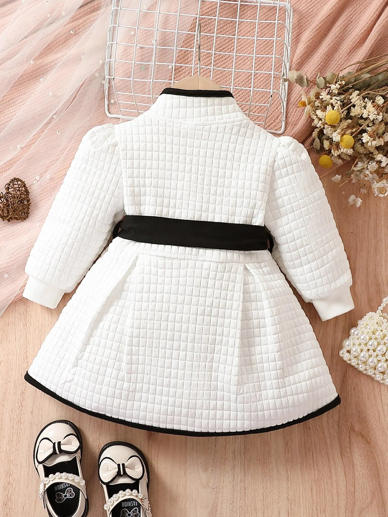 Baby Girls Princess Black and White Coat