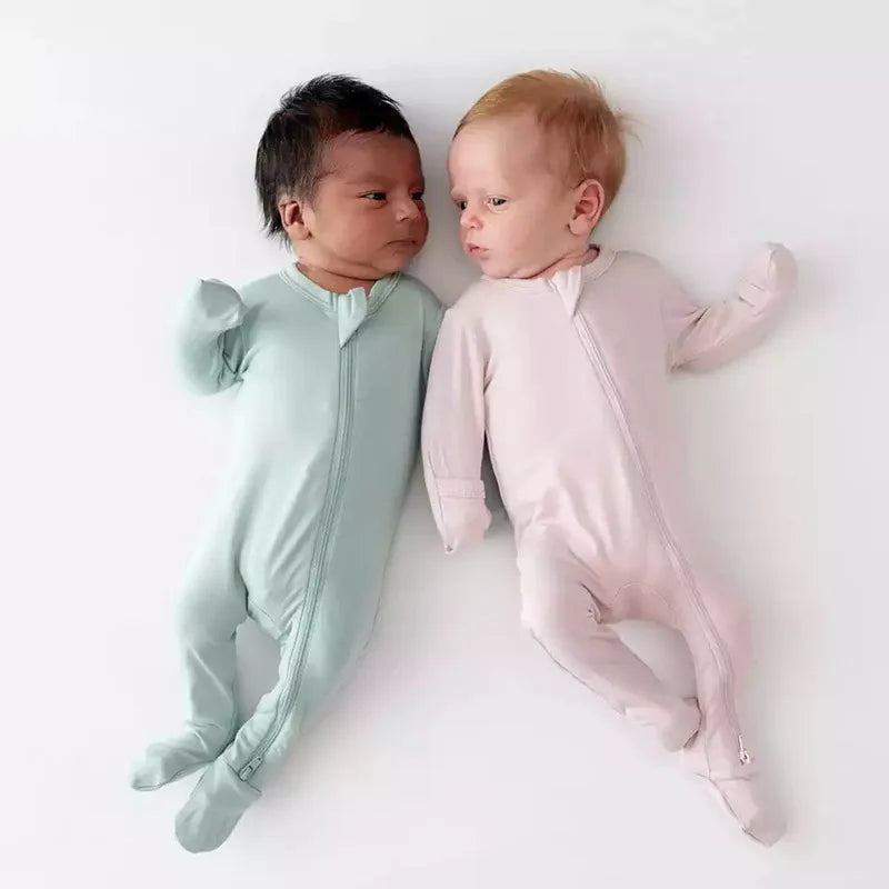 Bamboo Fiber Footed Sleepwear with Zipper