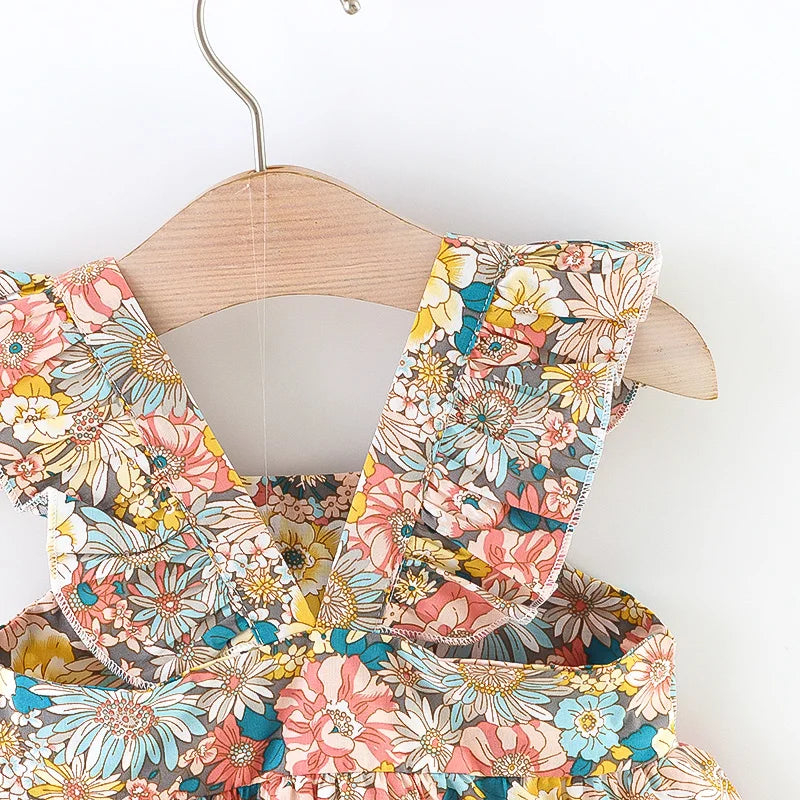 Floral Summer Dress with Cross bag